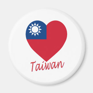 Taiwan (Republic of China) Flag Heart Magnet