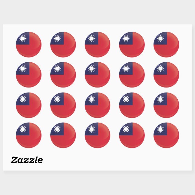 Taiwan  Round Icon Flag  Classic Round Sticker (Sheet)