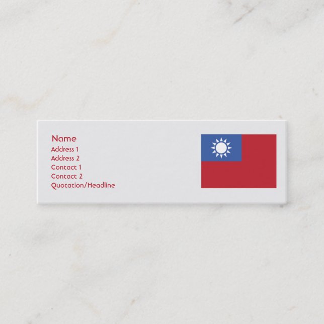 Taiwan - Skinny Mini Business Card (Front)