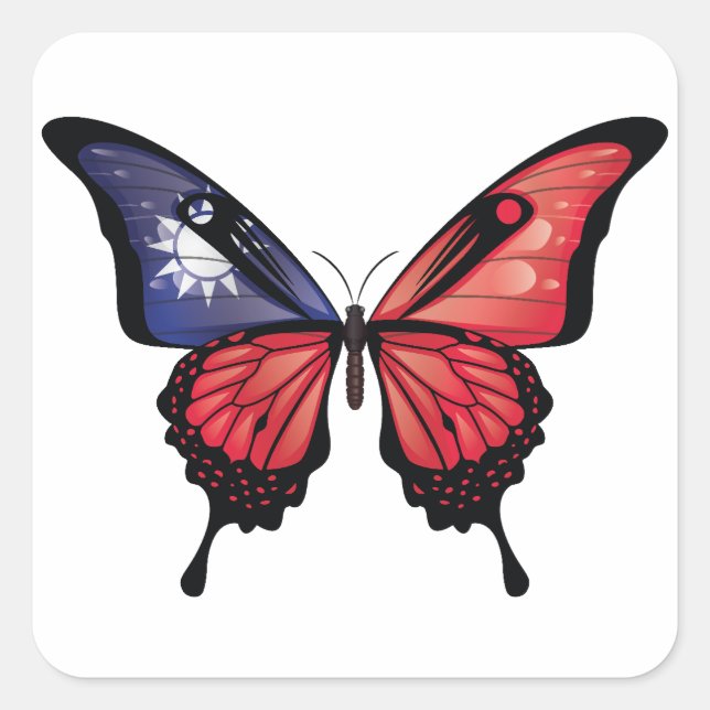 Taiwan Swallowtail Butterfly Flag Sticker (Front)