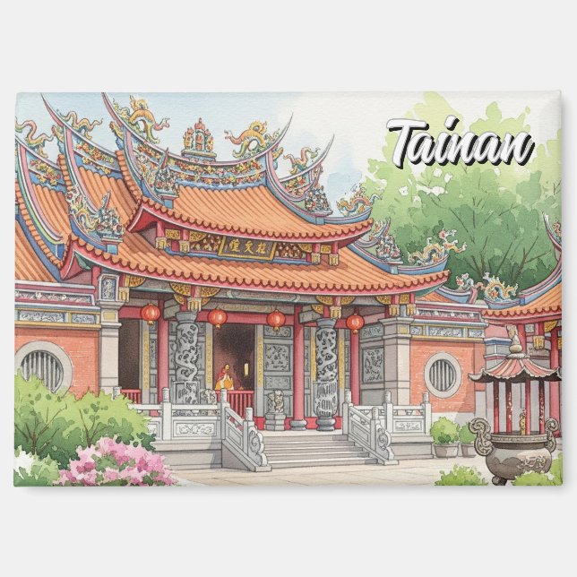 Taiwan Tainan Temple Travel Magnet (Front)
