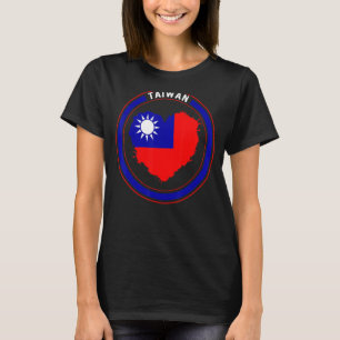 Taiwan Taiwan Flag Heart Support Chinese Taiwanese T-Shirt
