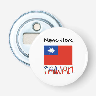 Taiwan Taiwanese Flag Black Personalisation Bottle Opener