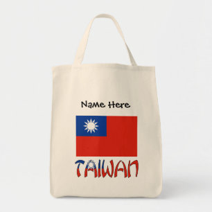 Taiwan Taiwanese Flag Black Personalisation Tote Bag