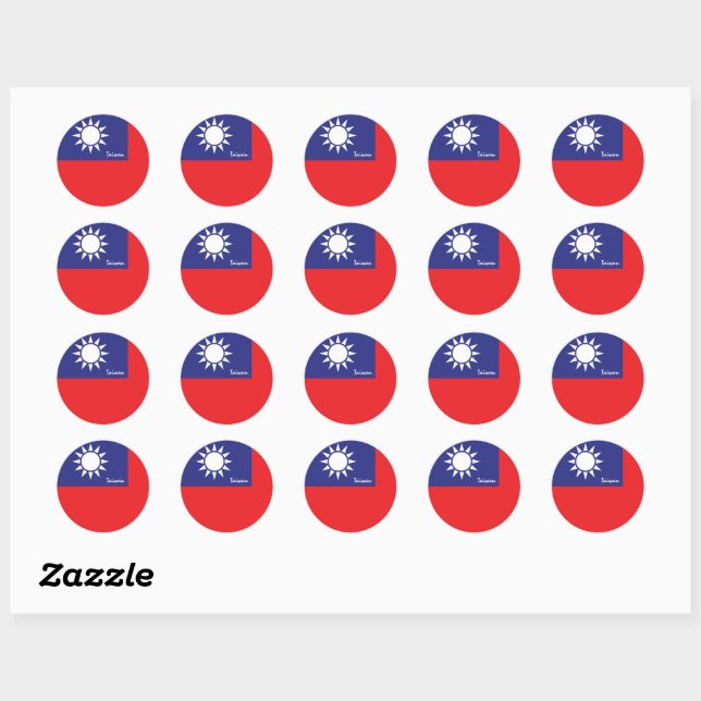 Taiwan & Taiwanese flag patriots, holiday / sports Classic Round Sticker (Sheet)