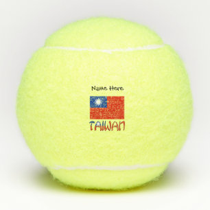 Taiwan Taiwanese Flag Personalised Tennis Balls