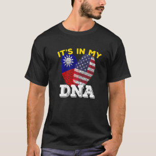 Taiwan Taiwanese Flag Proud America Imprint Dna Mi T-Shirt