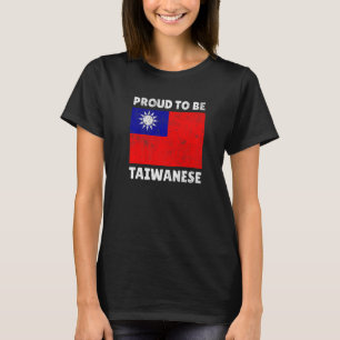 Taiwan Taiwanese Flag Proud Heart Love Vintage T-Shirt