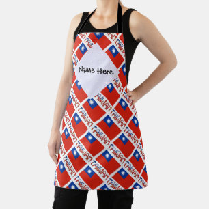 Taiwan Taiwanese Flag Tiled Personalised  Apron