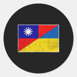 Taiwan Ukraine Flag Taiwanese Ukrainian Support 1 Classic Round Sticker