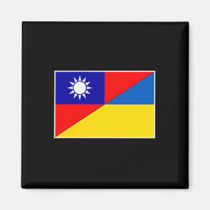 Taiwan Ukraine Flag Taiwanese Ukrainian Support Magnet