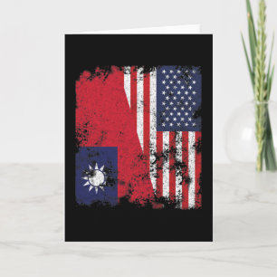 Taiwan USA Flag - Half American Card