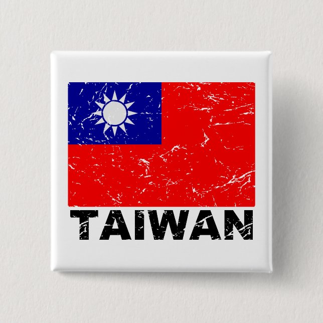 Taiwan Vintage Flag 15 Cm Square Badge (Front)