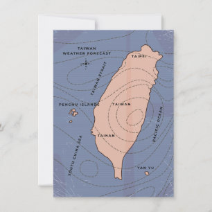 Taiwan Vintage style weather map