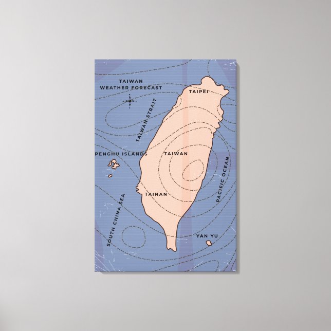 Taiwan Vintage style weather map Canvas Print (Front)