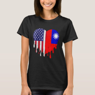 Taiwanese American Patriot Grown Country Melting H T-Shirt