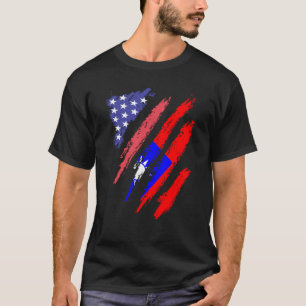 Taiwanese American Patriot Grown Heart Flag Stripe T-Shirt