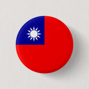 Taiwanese Flag, Flag of Taiwan 3 Cm Round Badge