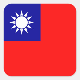 Taiwanese Flag, Flag of Taiwan Square Sticker
