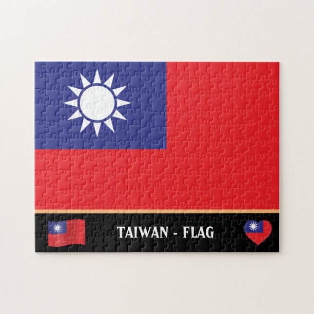 Taiwanese Flag & Taiwanese country / Taiwan Jigsaw Puzzle (Horizontal)
