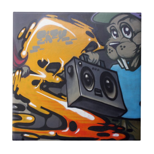 Taiwanese graffiti, Taipei, Taiwan Tile (Front)