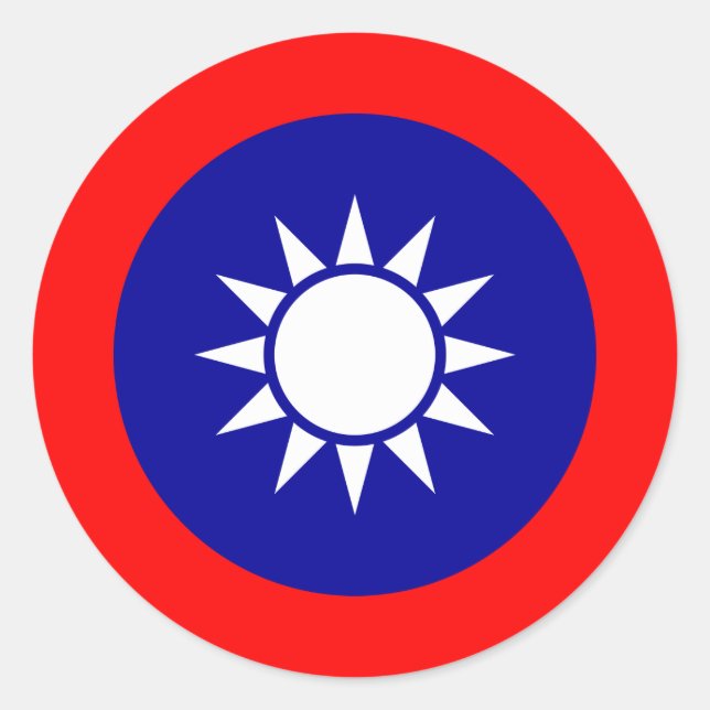 Taiwanese National Emblem, Taiwan Classic Round Sticker (Front)