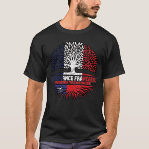 Taiwanese Taiwan French France Tree Roots Flag T-Shirt
