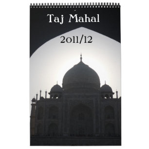 taj mahal 18 month single page calendar