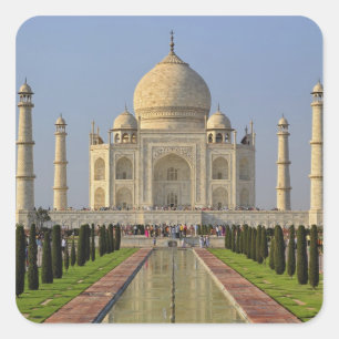 Taj Mahal, a mausoleum located in Agra, India, 2 Square Sticker