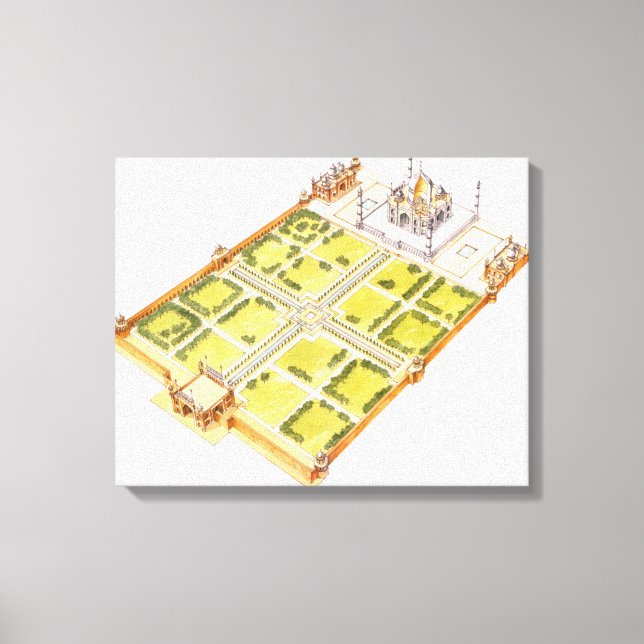 Taj Mahal. Adra India. Tomb and gardens Canvas Print (Front)