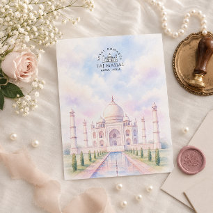Taj Mahal Agra India Beautiful Architecture Holiday Postcard