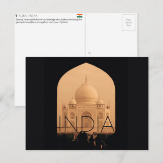 Taj Mahal, Agra, India Travel Postcard