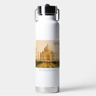 Taj Mahal Agra India Watercolor Travel Water Bottle
