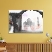 Taj Mahal Canvas Print – Vintage Travel Poster Art