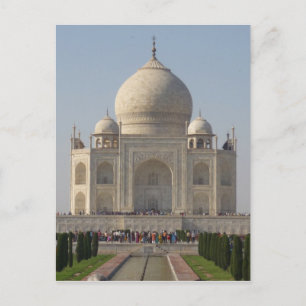 taj mahal front white postcard
