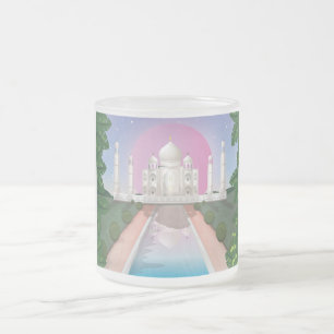 Taj Mahal Frosted Glass Coffee Mug