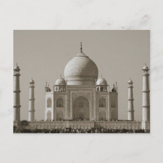 taj mahal grey postcard