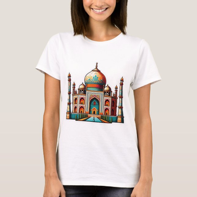 Taj Mahal in a decorative design T-Shirt (Front)