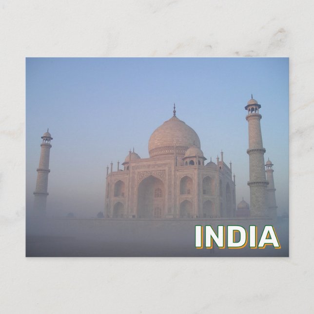 Taj Mahal In Agra, India Postcard (Front)