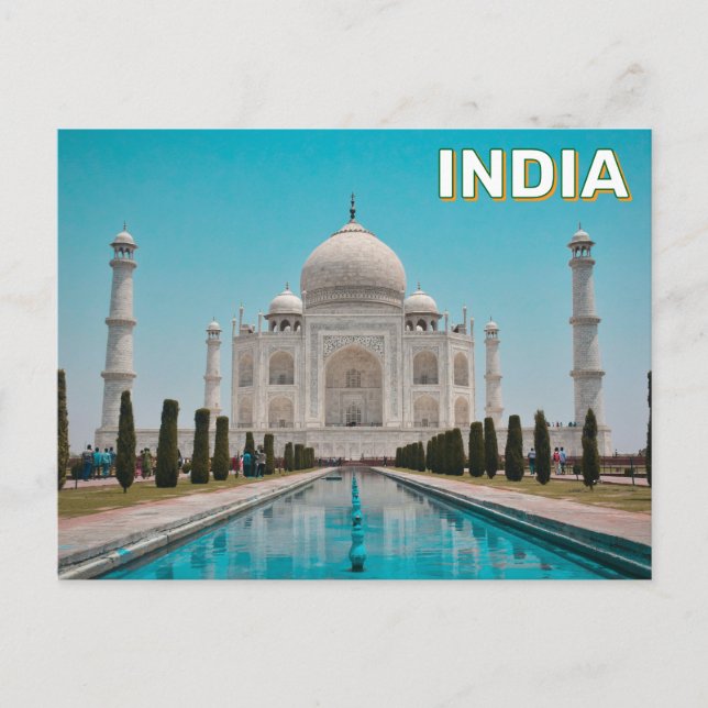 Taj Mahal In Agra, India Postcard (Front)