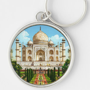 🕌 Taj Mahal In Ornate Frame For Travel Keepsake  Key Ring
