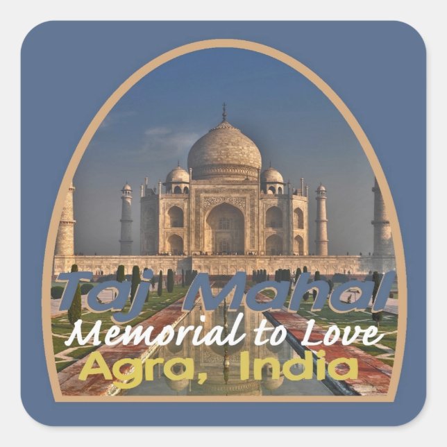 TAJ MAHAL India Square Sticker (Front)