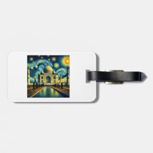 Taj Mahal India Starry Night Luggage Tag