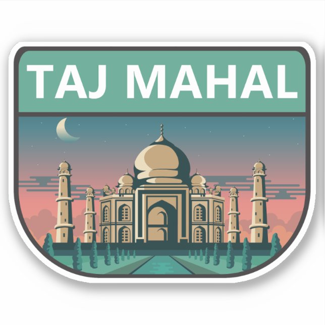 Taj Mahal India Travel Art Vintage (Front)