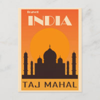 Taj Mahal India Vintage Travel Poster
