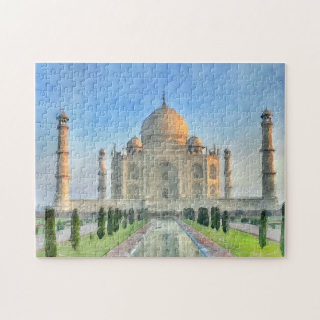 Taj Mahal Jigsaw Puzzle - Colourful Artistic (Horizontal)