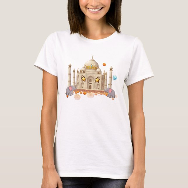 Taj Mahal Kawaii - Dreamy India Travel Design T-Shirt (Front)