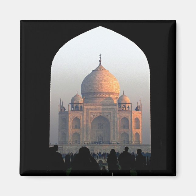 Taj Mahal Light of Dawn India Architecture Photo Magnet (Front)