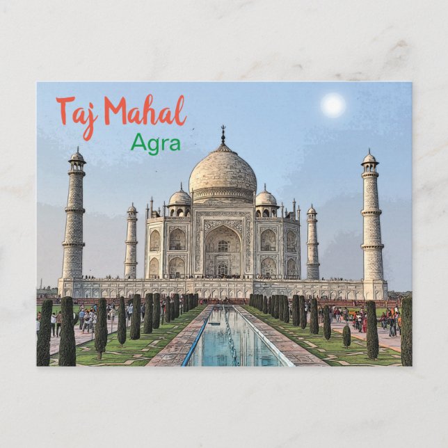 Taj Mahal of India Postcard (Front)