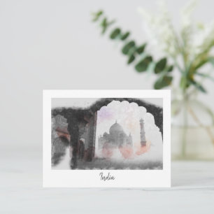 Taj Mahal Postcard Vintage Travel